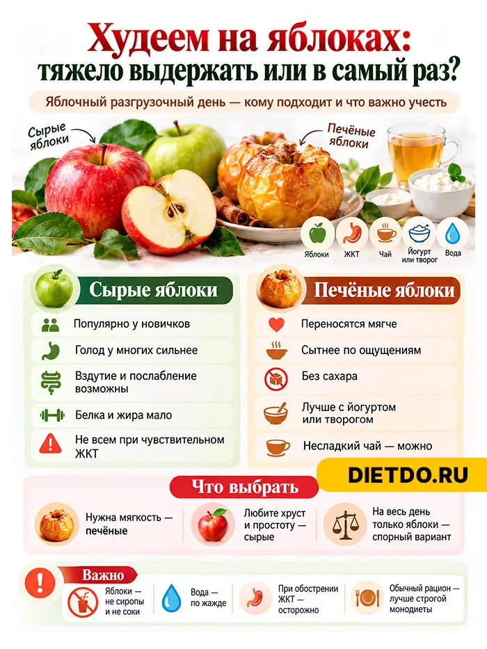 разгрузка на яблоках для похудения